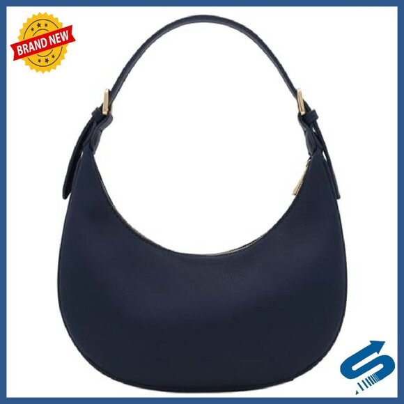 Faux Leather Shoulder Bag with Adjustable Strap, 11" Wide - Picture 6 of 8